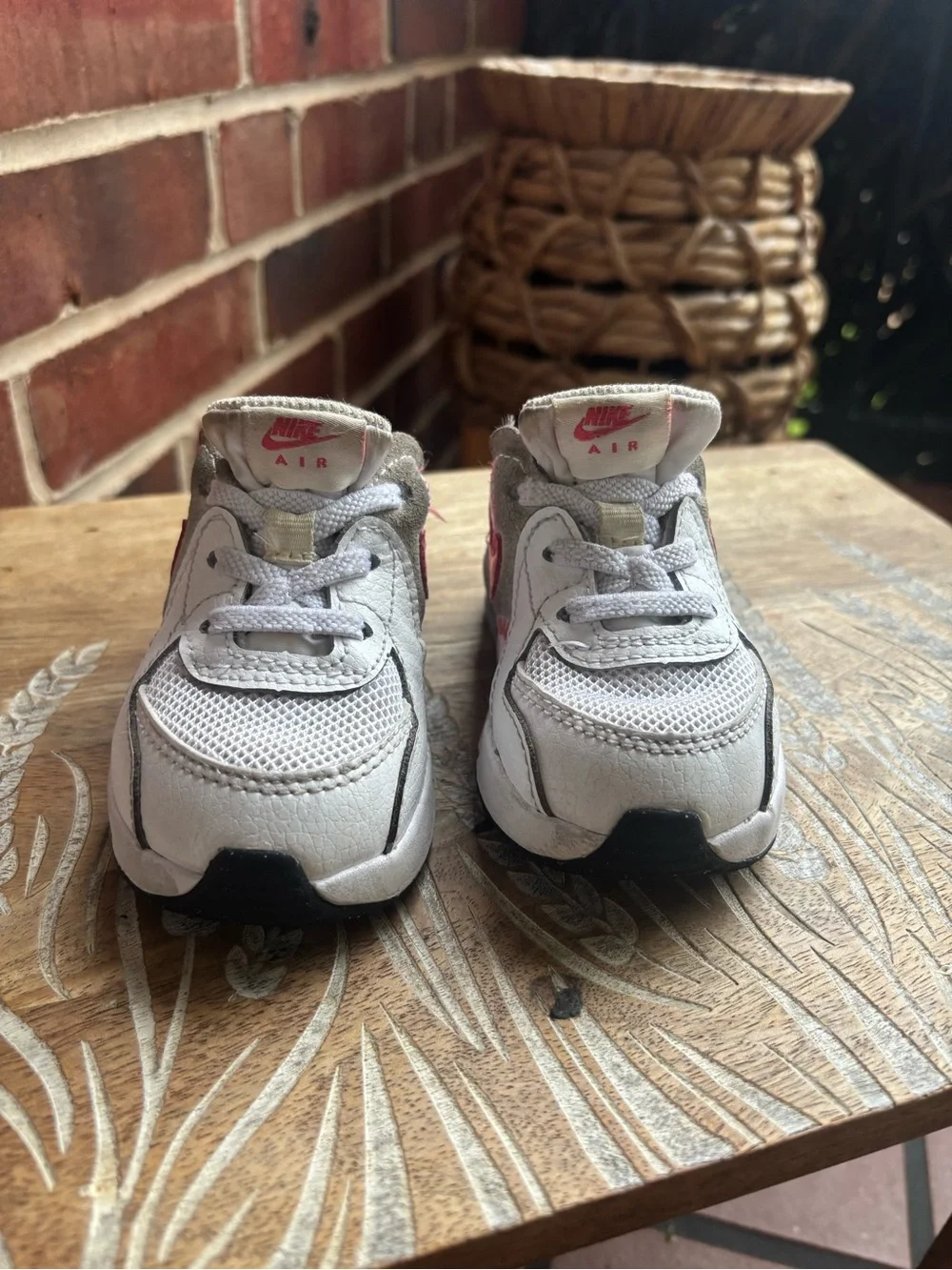 Nike White and Pink Toddler Air Max Sneakers